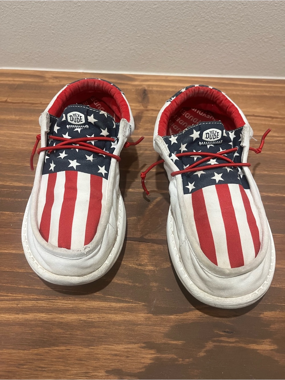 Hey Dude Kids Slip-On Sneakers in Red, White & Blue Stars